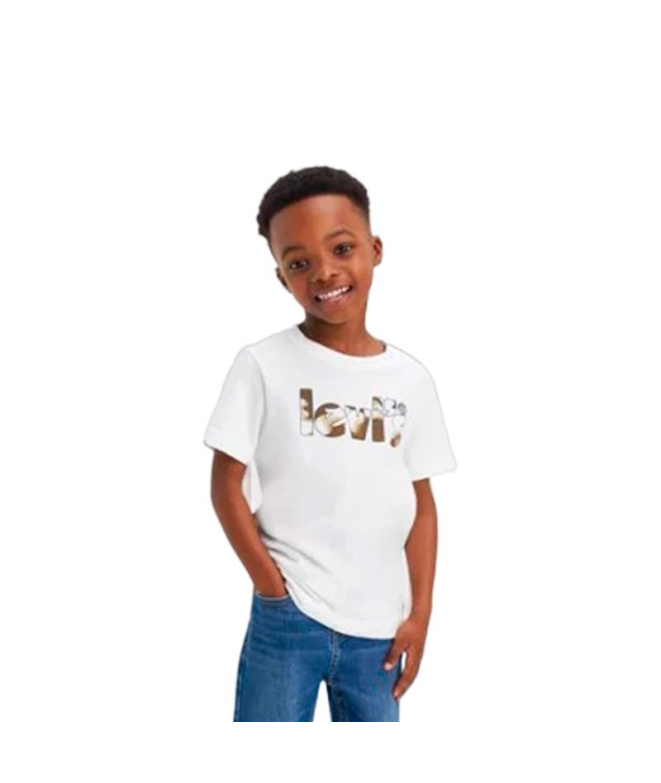T-shirt Levi's Camo Poster Logo Bright Blanc...