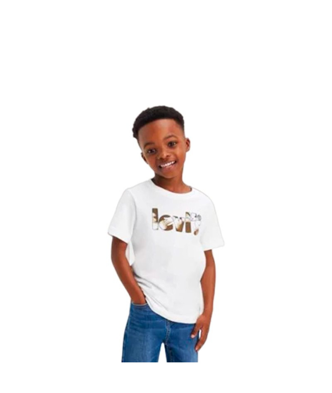 T-shirt Levi's Camo Poster Logo Bright Blanc...
