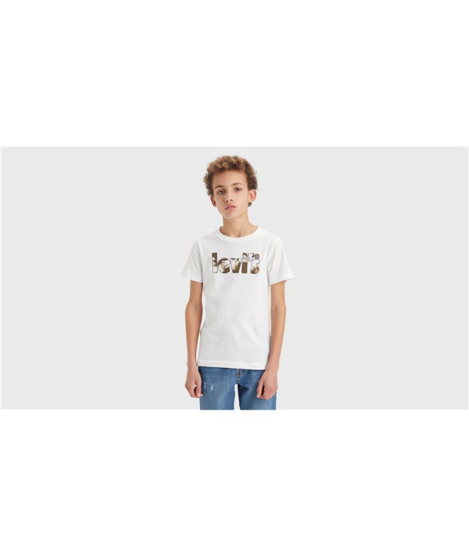 T-shirt Levi's Camo Poster Logo Bright Blanc...
