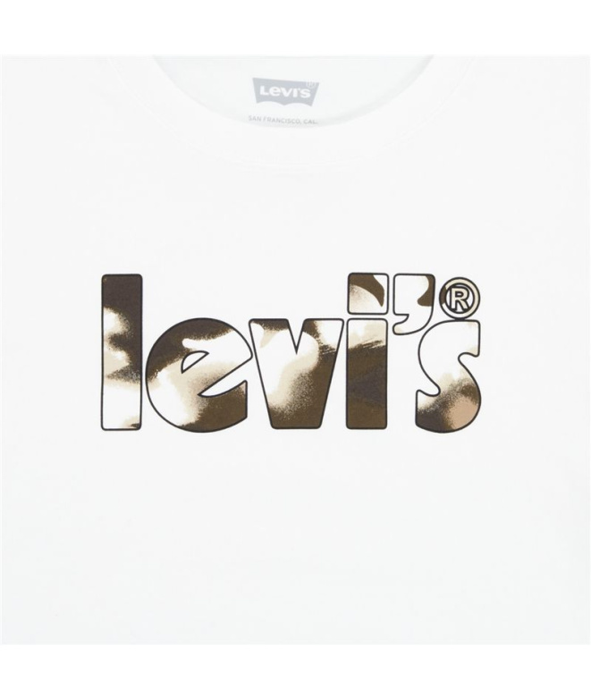Camiseta Levi's Camo Poster Logo Bright Branco...