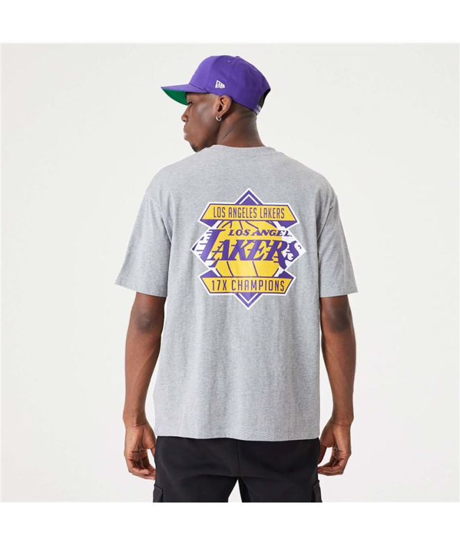 Camiseta New Era Championship LA Lakers Cinza...