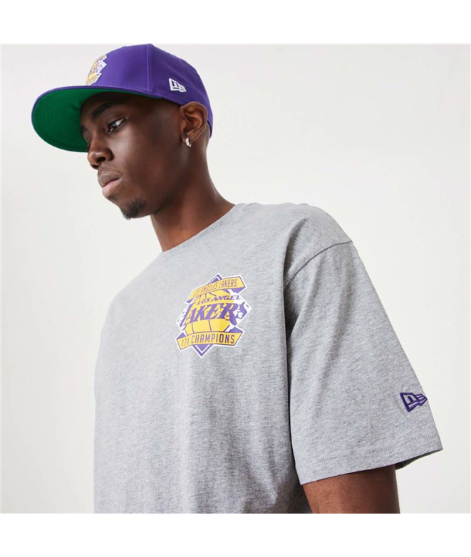 Camiseta New Era Championship LA Lakers Cinza...
