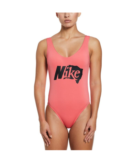 Fato de banho de natação Nike U-Back One Piece Mulher Coral
