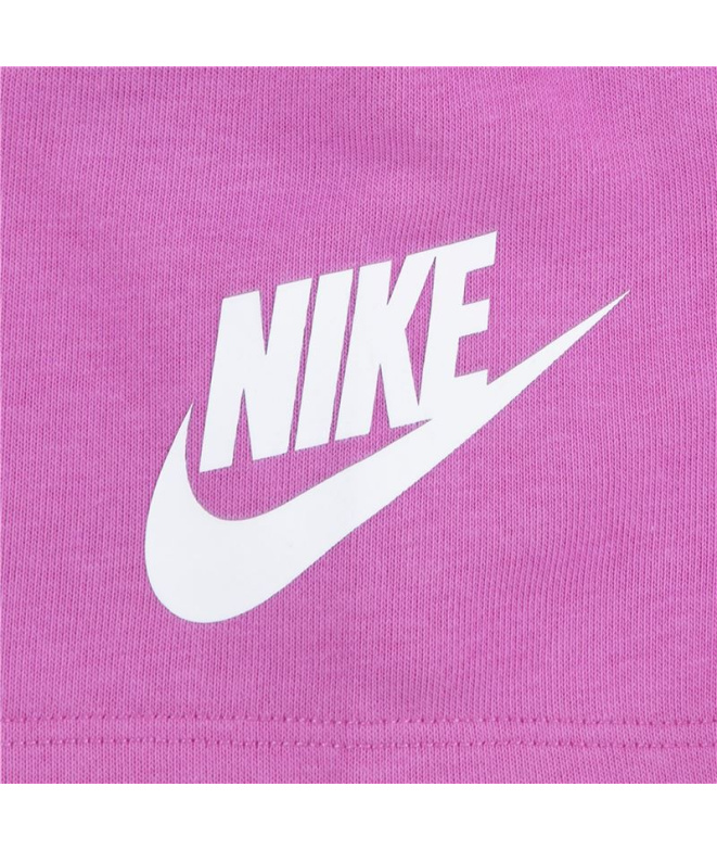 Conjunto Nike Club & Short Set Infantil Rosa
