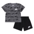 Conjunto Nike Sportswear Club Aop Short Set Menino Negro