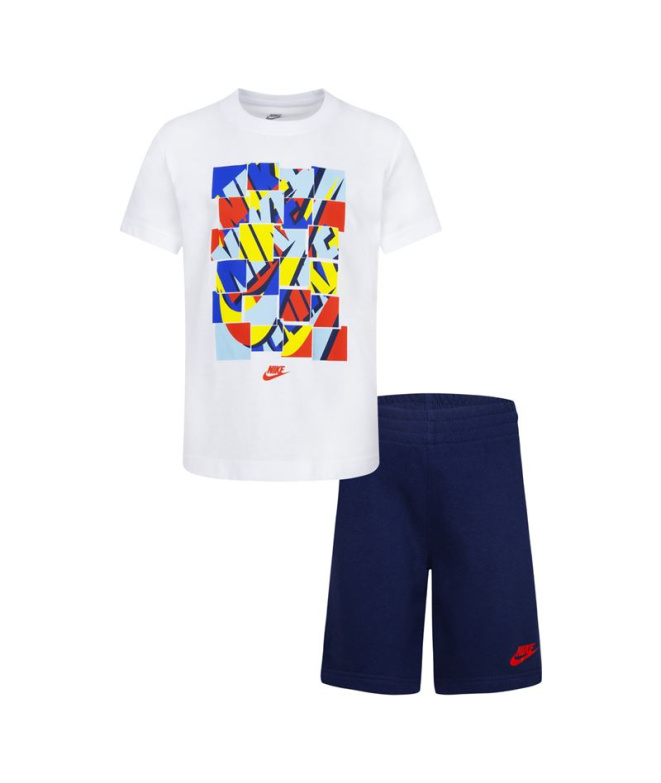 Conjunto Nike Nsw Add Ft Short Azul Menino