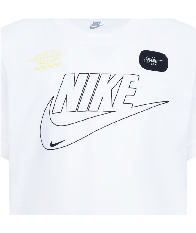 Camiseta Nike Club+ Futura Menino Branco