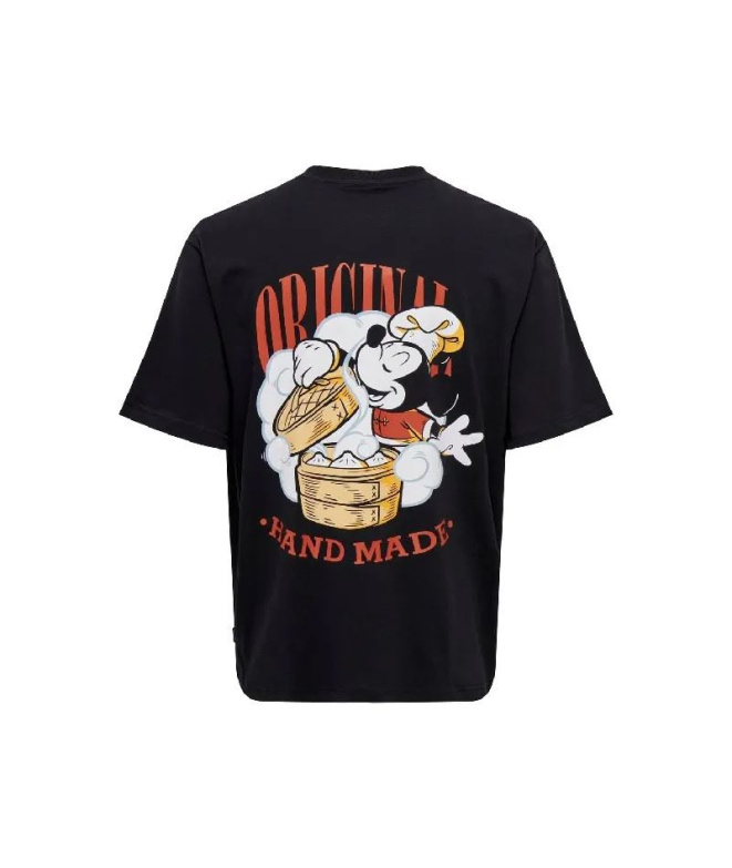T-shirt Only & Sons Onsdisney Life Rlx Black Homme