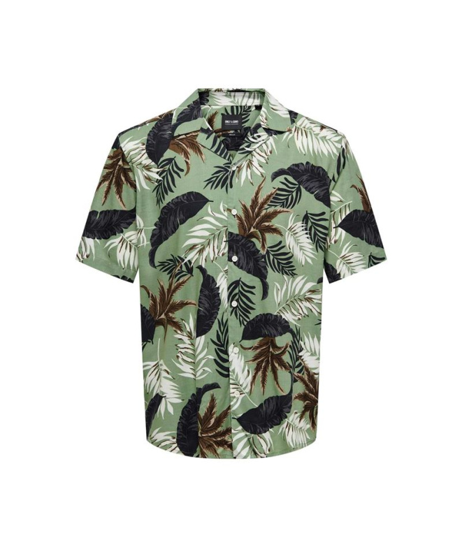 Camisa Only & Sons Corte Regular Gola Cubana...