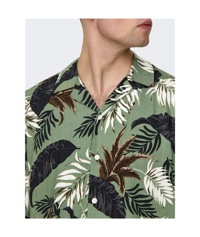 Chemise Only & Sons Coupe Regular Col Cubain...