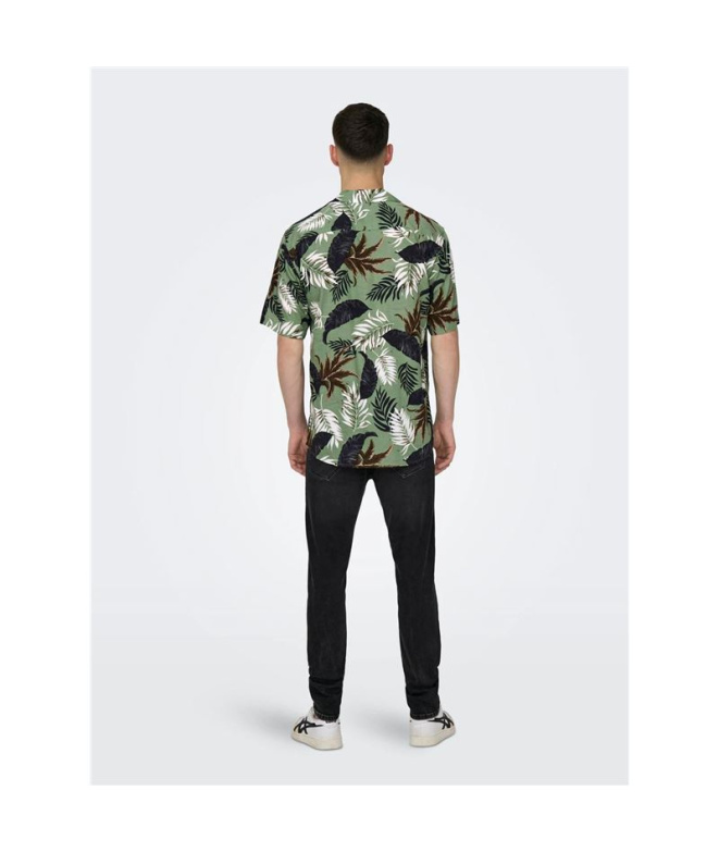 Chemise Only & Sons Coupe Regular Col Cubain...
