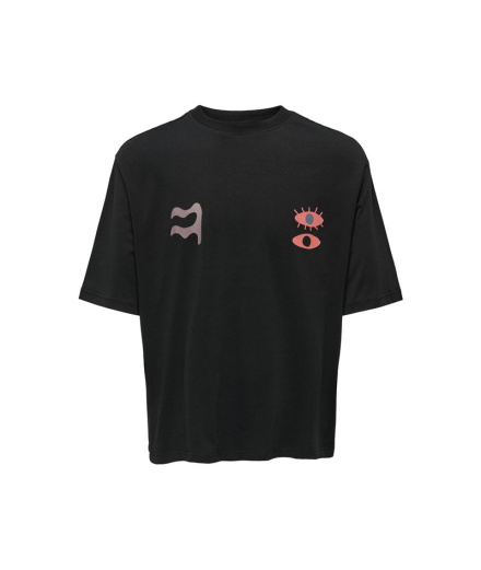 Camiseta Only & Sons Onslenny Ovz Element Negro Homem