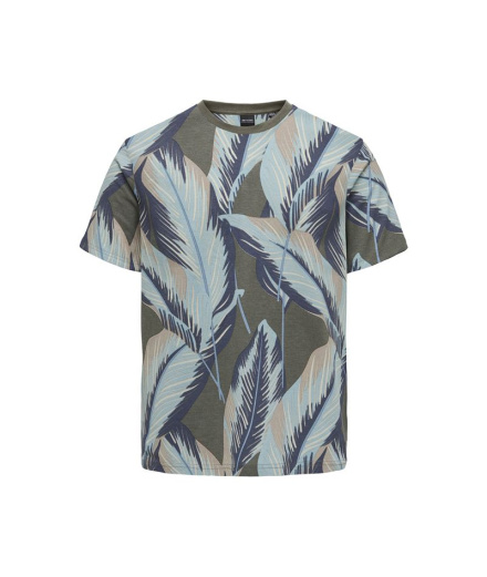 Camiseta Only & Sons Onskobe Reg Banana Leaf Olive Night...