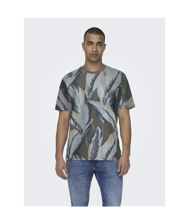 Camiseta Only & Sons Onskobe Reg Banana Leaf...