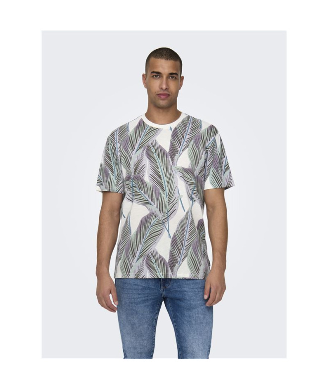 Camiseta Only & Sons Onskobe Reg Banana Leaf...