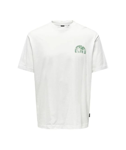 T-shirt Only & Sons Onskylan Rlx Icon Cloud Dancer Homme...