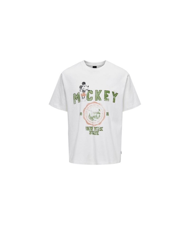 Camiseta Only & Sons Mickey Rlx Cloud Dancer...