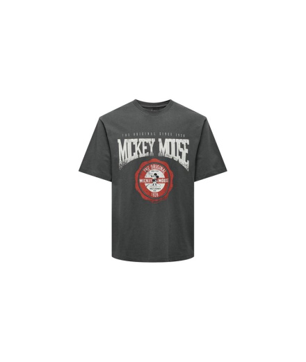 T-shirt Only & Sons Onsmickey Rlx Grey Pinstripe Homme