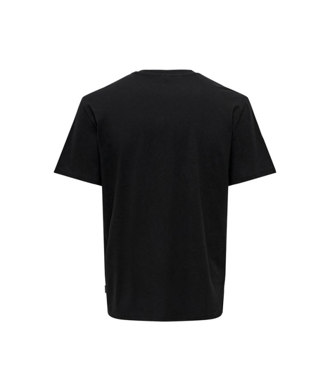 T-shirt Only & Sons Onskolton Reg Beach Noir Homme