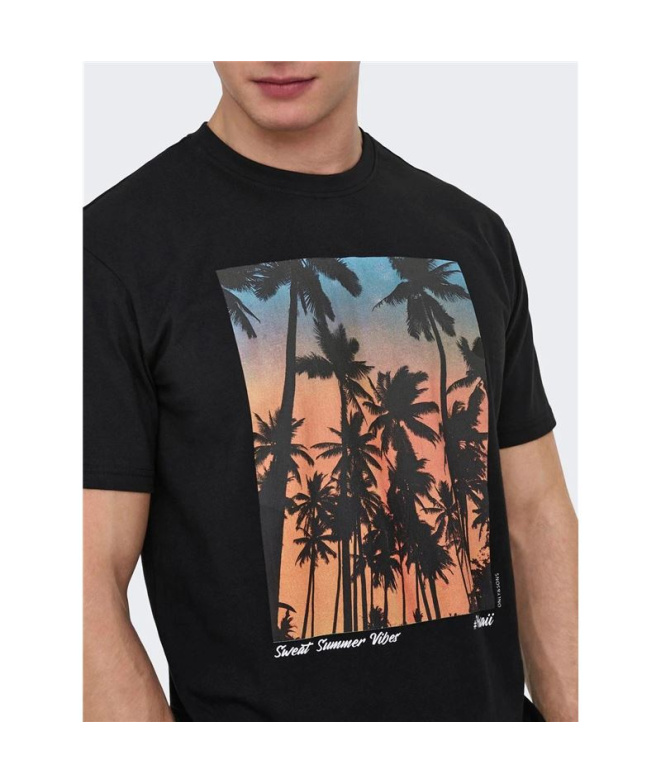 Camiseta Only & Sons Onskolton Reg Beach Negro...