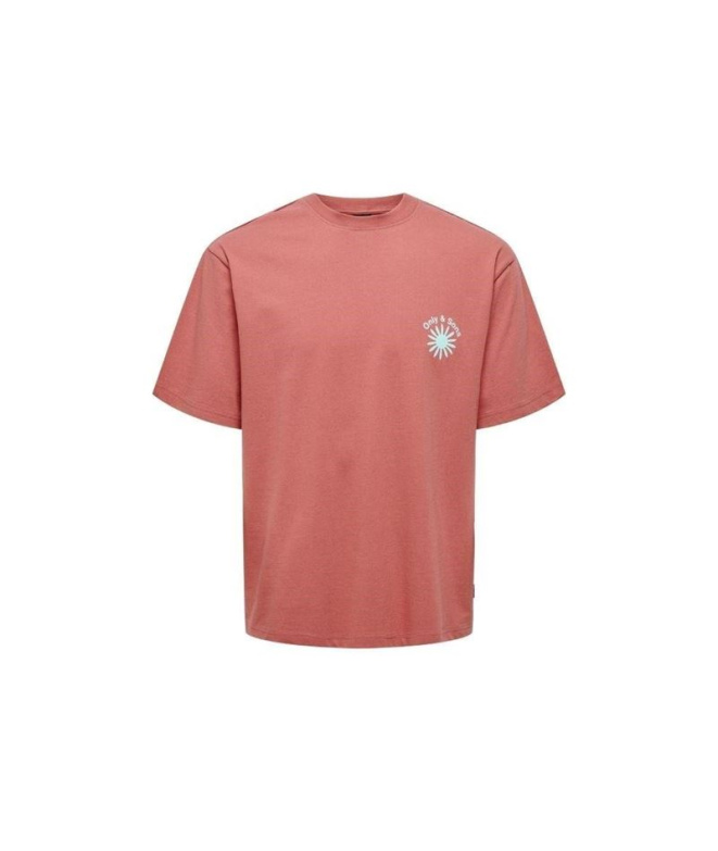T-shirt Only & Sons Onskasen Rlx Dusty Cedar Homme