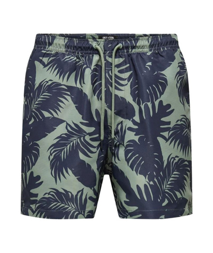 Maillot de bain Only & Sons Onsted Life Flower 2 Blues Homme