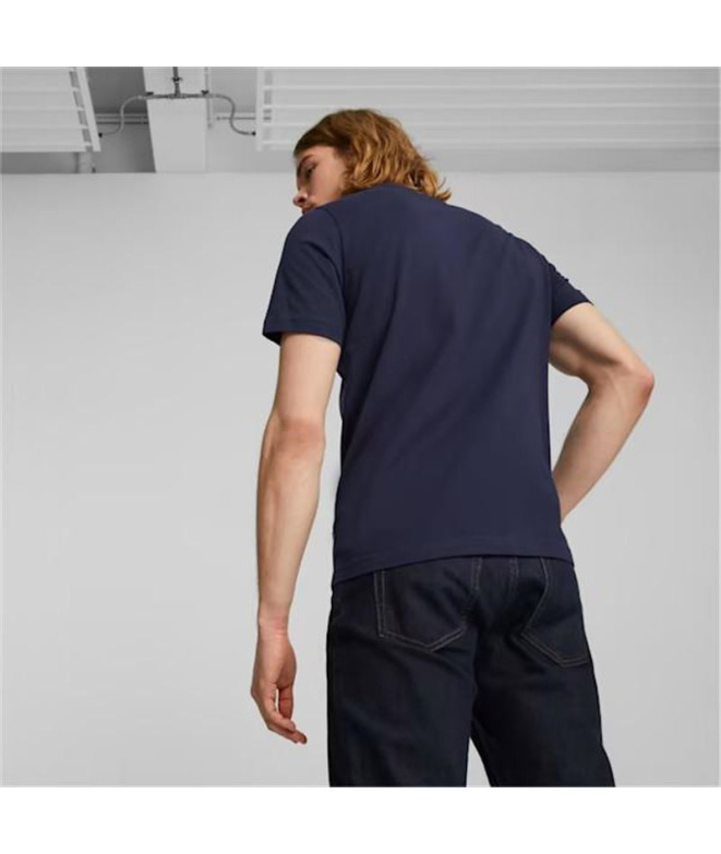 Camiseta Puma Ess+ 2 Col Logo Navy Homem