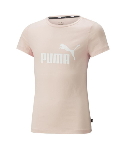 Camiseta Puma Ess Logo Niña Rosa