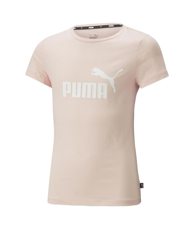 Camiseta Puma Ess Logo Menina Rosa