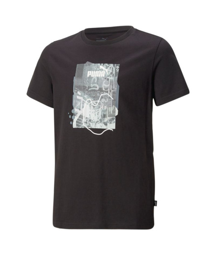 Camiseta Puma Essentials+ Street Art Grap Niño Black