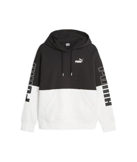 Sudadera Puma Power Colorblock Negro Mujer