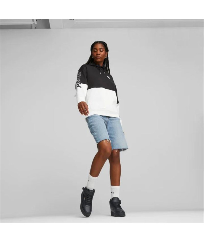 Sweat Puma Power Colorblock Noir Femme