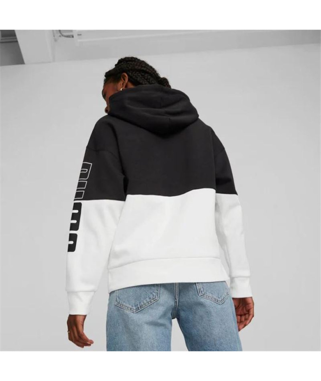 Sudadera Puma Power Colorblock Negro Mujer