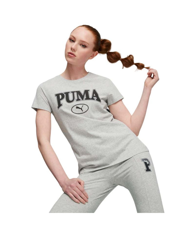 Camiseta Puma Squad Graphicc Tlight Gray Hea Mujer