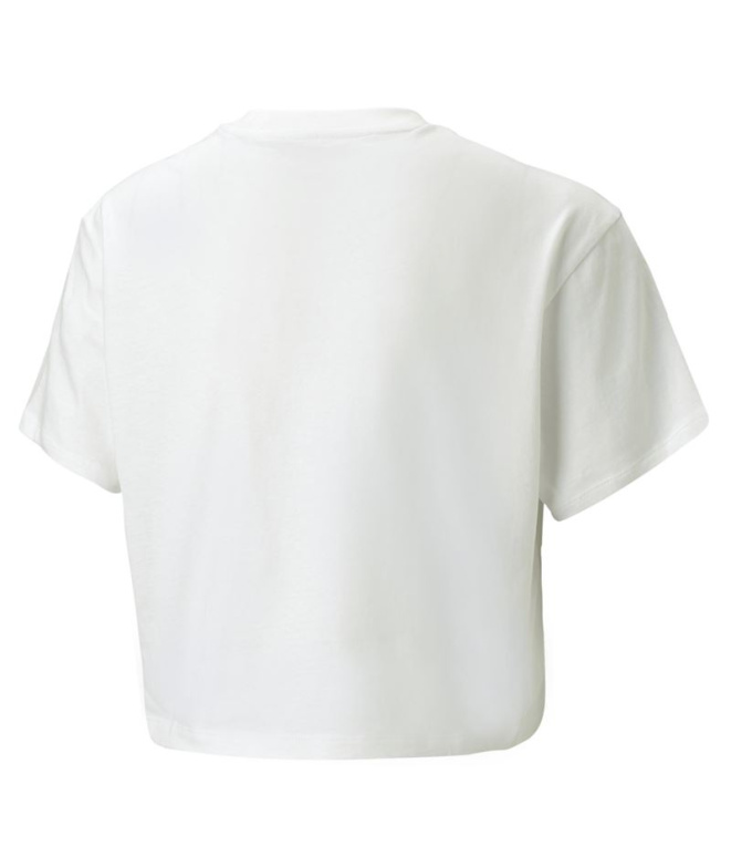 T-shirt Puma Girls Logo Cropped Fille Blanc
