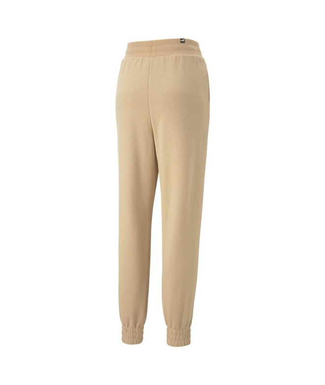 Pantalons Puma Ess+ Embroidery High Femme Beige