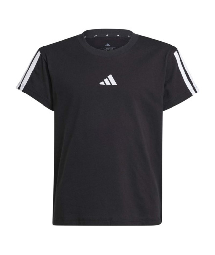 Camiseta adidas Jg 3 Stripes 160 Menina Preta/Branca
