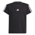 T-shirt adidas Jg 3 bandes 160 Fille Noir/Blanc