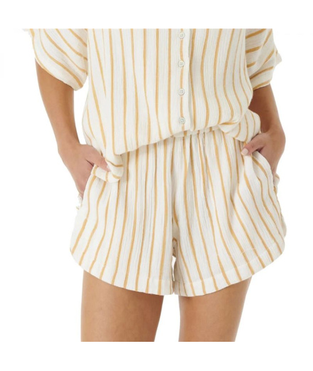 Calças Rip Curl Premium Surfar Stripe Short Mulher Branco