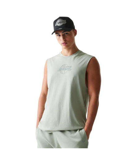 Camiseta New Era LA Lakers Hombre Verde Pastel