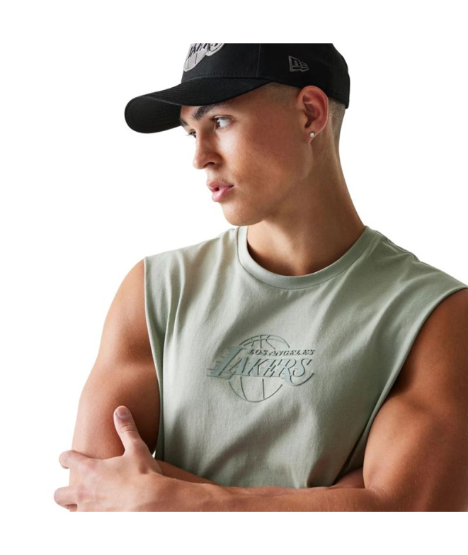 Camiseta Homem New Era LA Lakers verde pastel