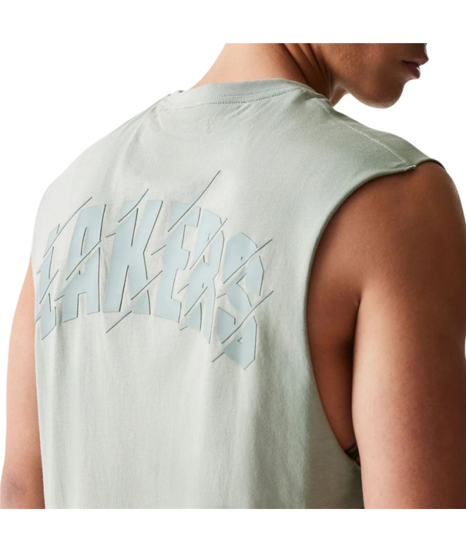 Camiseta Homem New Era LA Lakers verde pastel