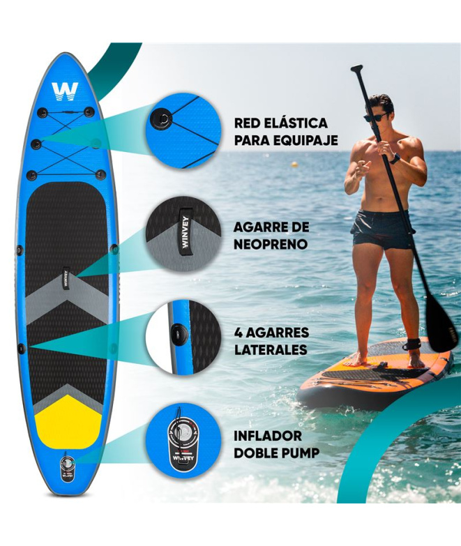 Tabla de Paddle Surf Winvey Hinchable Azul