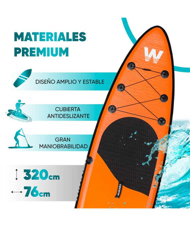 Tabla de Paddle Surf Winvey Hinchable Naranja