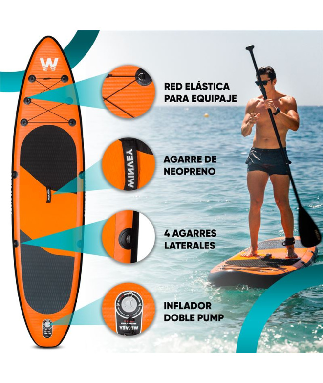 Tabla de Paddle Surf Winvey Hinchable Naranja