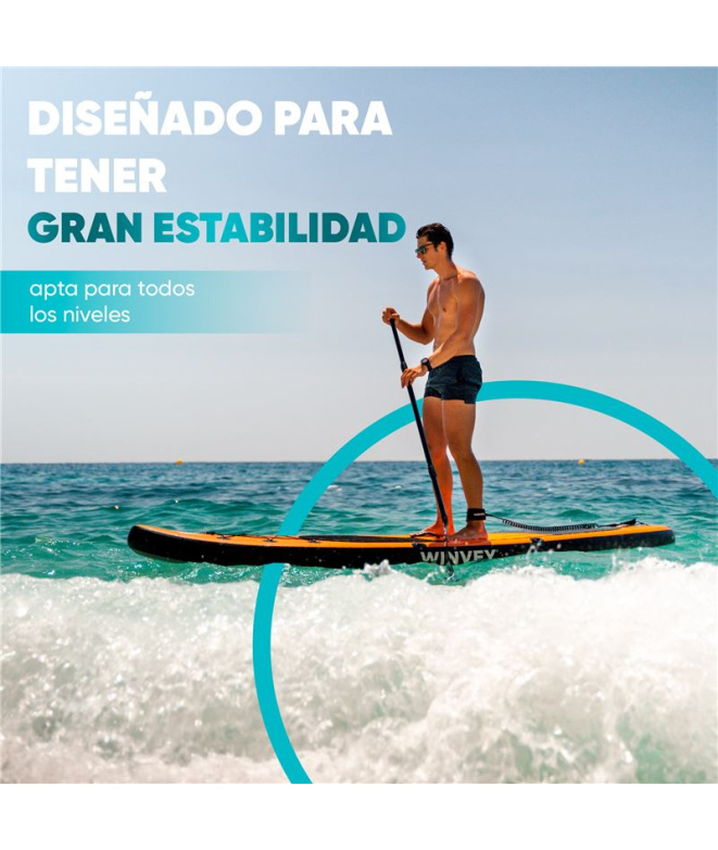 Tabla de Paddle Surf Winvey Hinchable Naranja