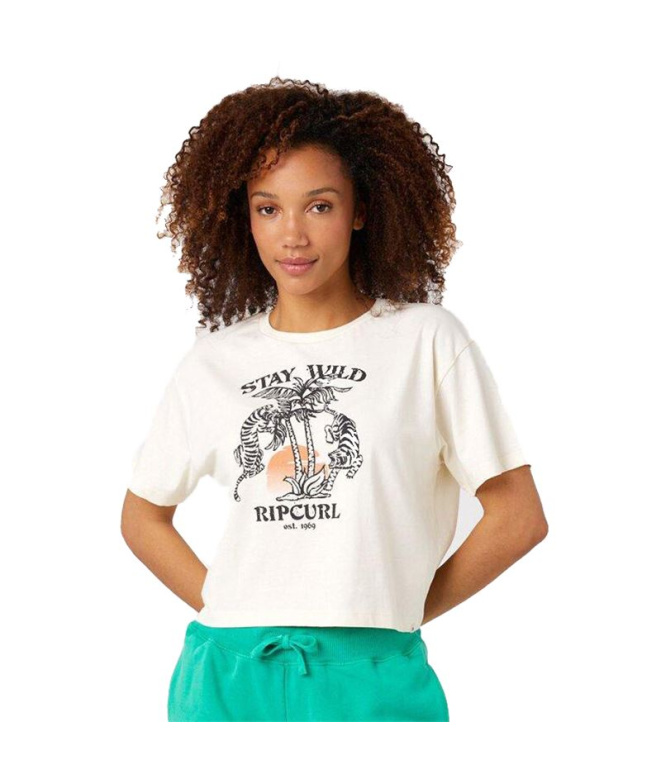 Camiseta Rip Curl Stay Wild Mulher Branco