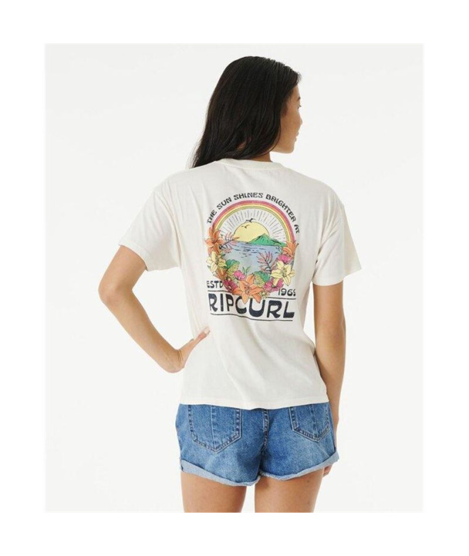 T-shirt Rip Curl Brighter Sun Relaxed Femme Blanc