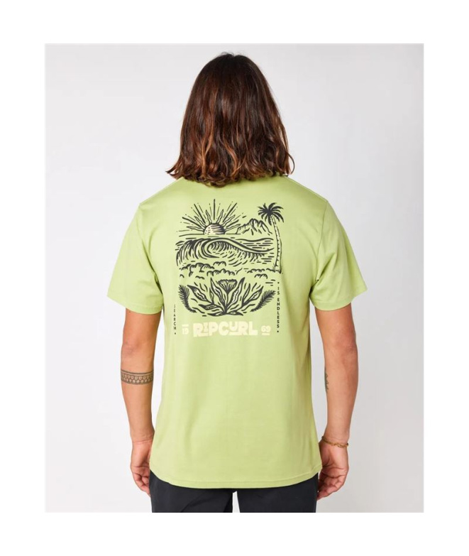 Camiseta  Rip Curl Casual Paradise F&B Homem Khaki