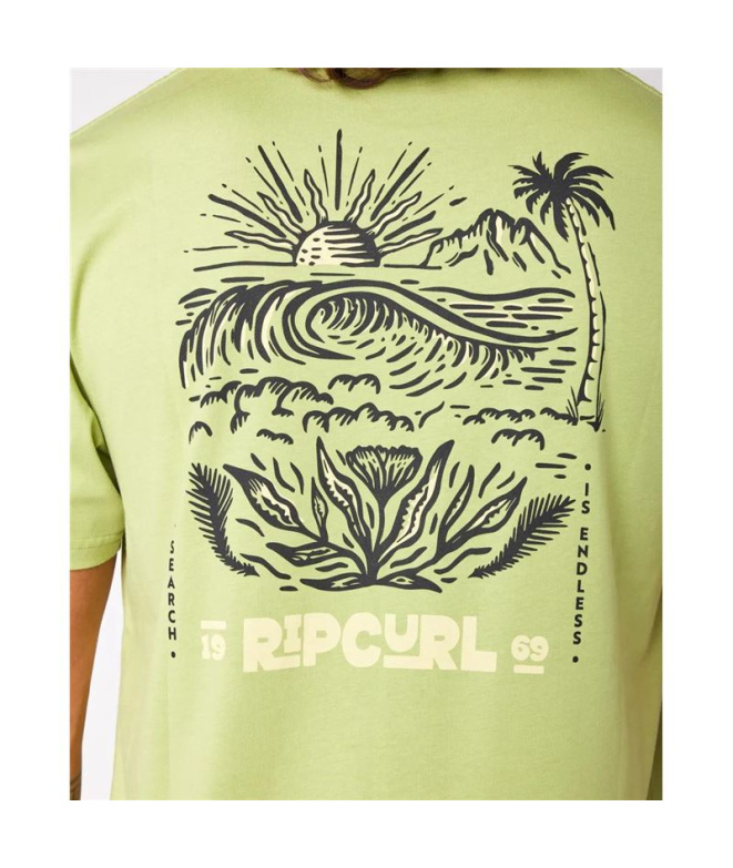 Camiseta  Rip Curl Casual Paradise F&B Homem Khaki